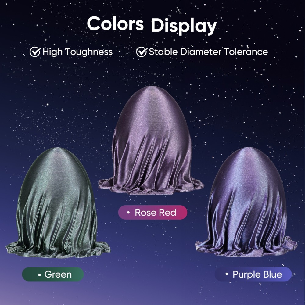PLA Triple Color Burnt Titanium 1kg Green, Rose Red and Purple BLue - ERYONE - Image 2