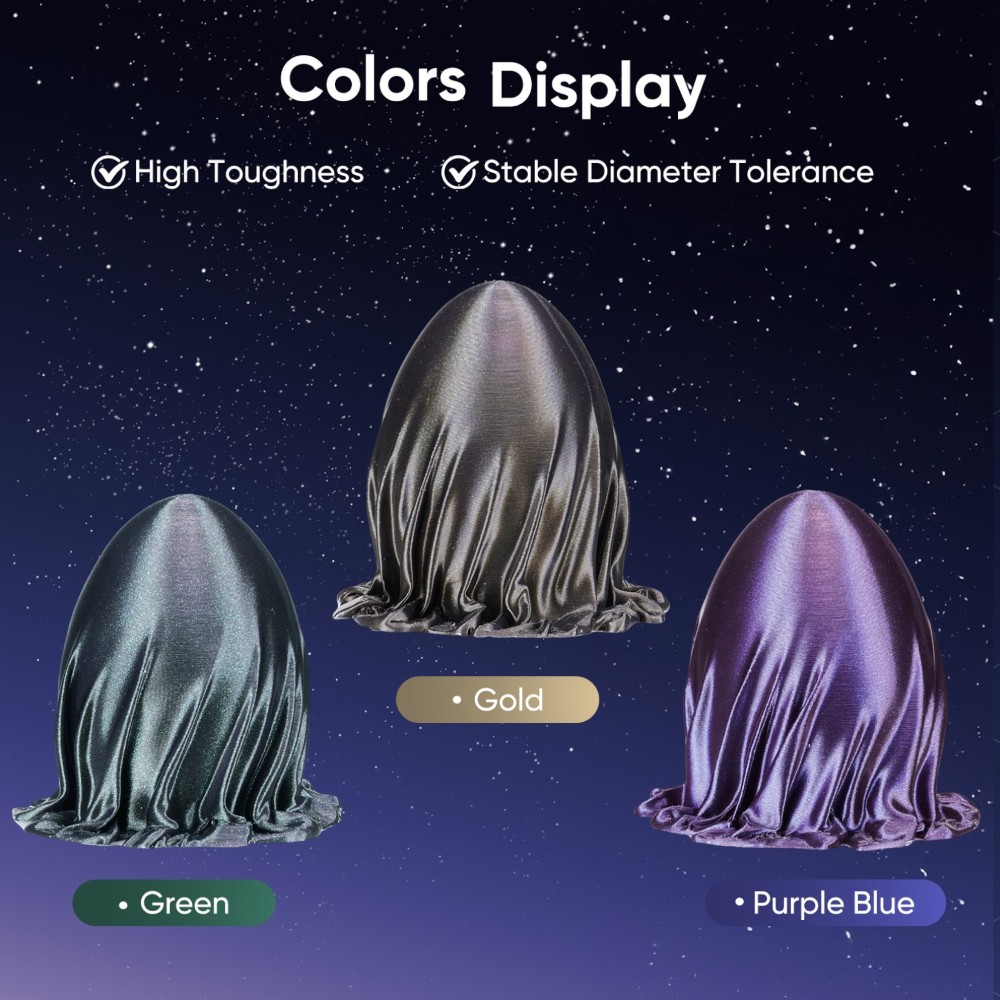 PLA Triple Color Burnt Titanium 1kg Purple Blue, Gold and Green - ERYONE - Image 2