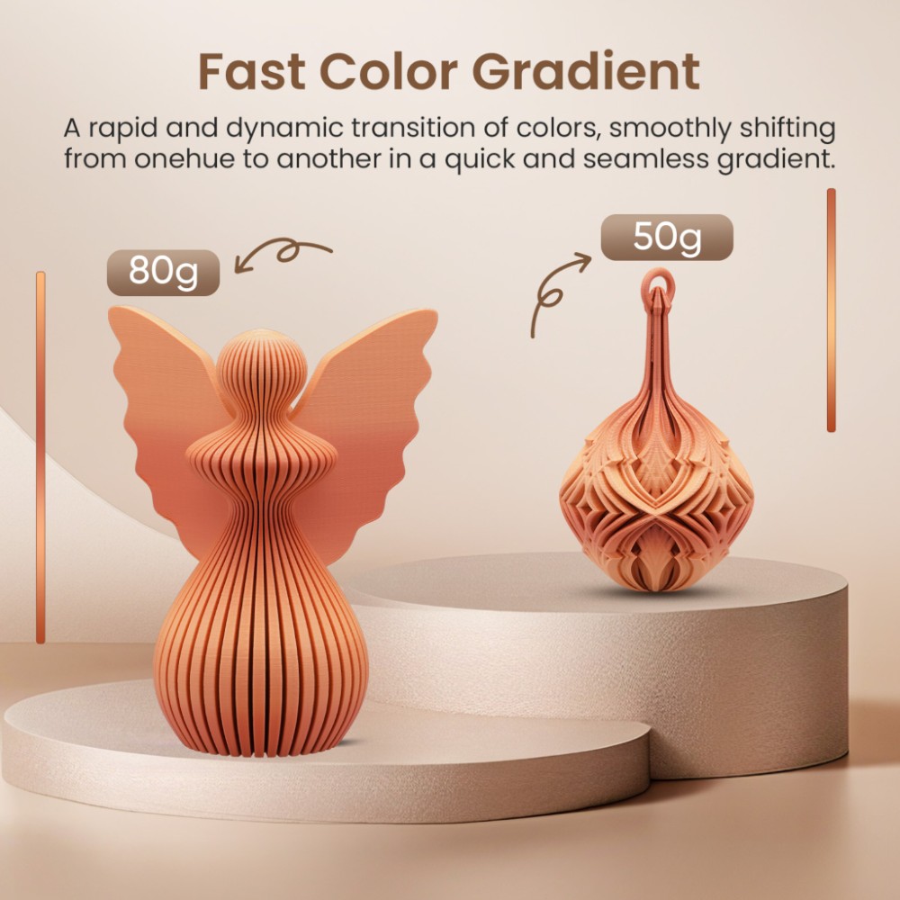 PLA Hyper Speed Matte Gradient Rainbow 1kg Danxia (gold and red) - ERYONE - Image 2