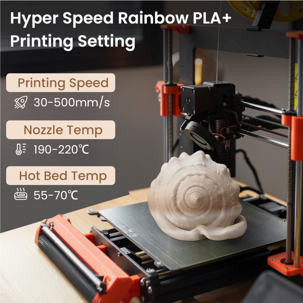 PLA+ Hyper Speed Silk Rainbow 1kg Stone (Brown, Khaki and White) - ERYONE - Image 5