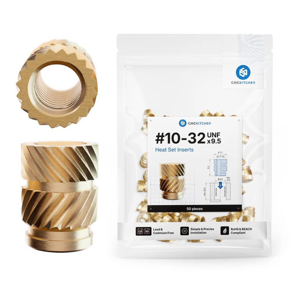Heat Set Insert 10-32 UNFx9.5mm (50pcs) - CNC Kitchen - Image 3