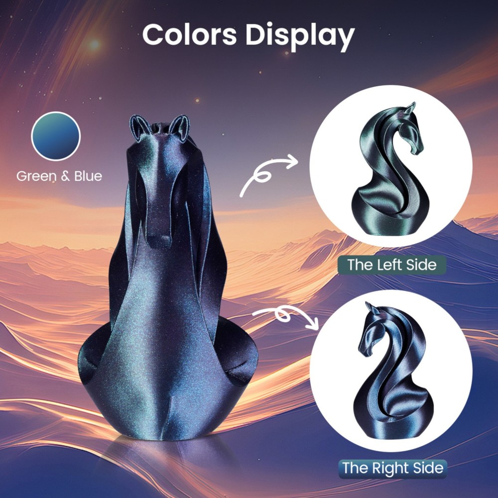 PLA Dual Color Burnt Titanium 1kg Green and Blue - ERYONE - Image 2