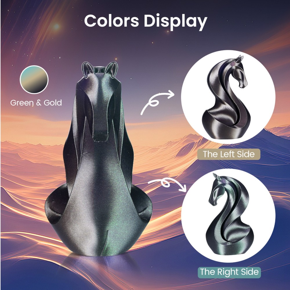 PLA Dual Color Burnt Titanium 1kg Green and Gold - ERYONE - Image 2