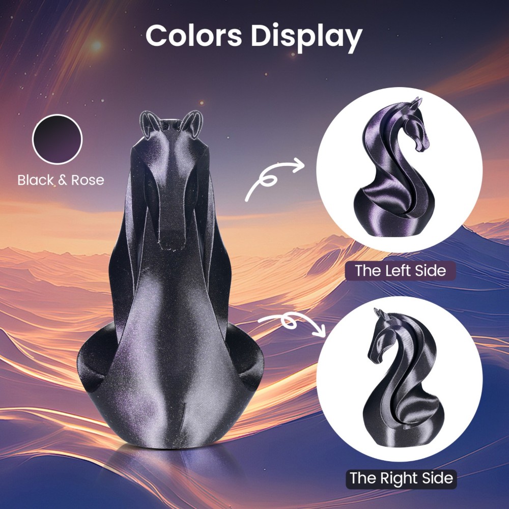 PLA Dual Color Burnt Titanium 1kg Black and Rose Red - ERYONE - Image 2