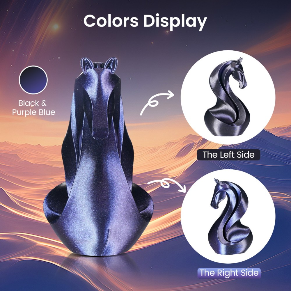 PLA Dual Color Burnt Titanium 1kg Black and Purple Blue - ERYONE - Image 2