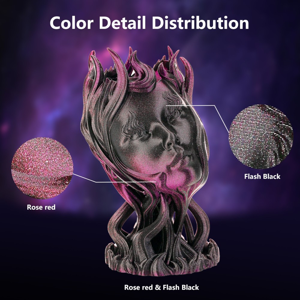 PLA Rainbow Burnt Titanium 1kg Stargazer (Rose and Flash Black) - ERYONE - Image 3