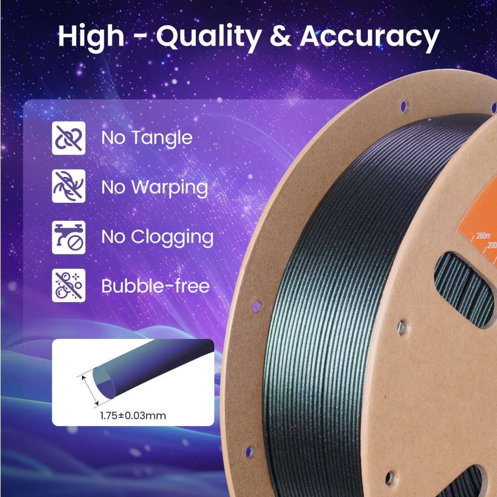 PLA Dual Color Burnt Titanium 1kg Green, Purple Blue - ERYONE - Image 6
