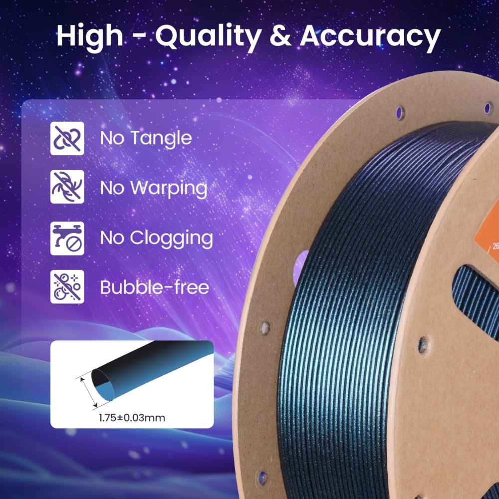PLA Dual Color Burnt Titanium 1kg Black and Blue - ERYONE - Image 5