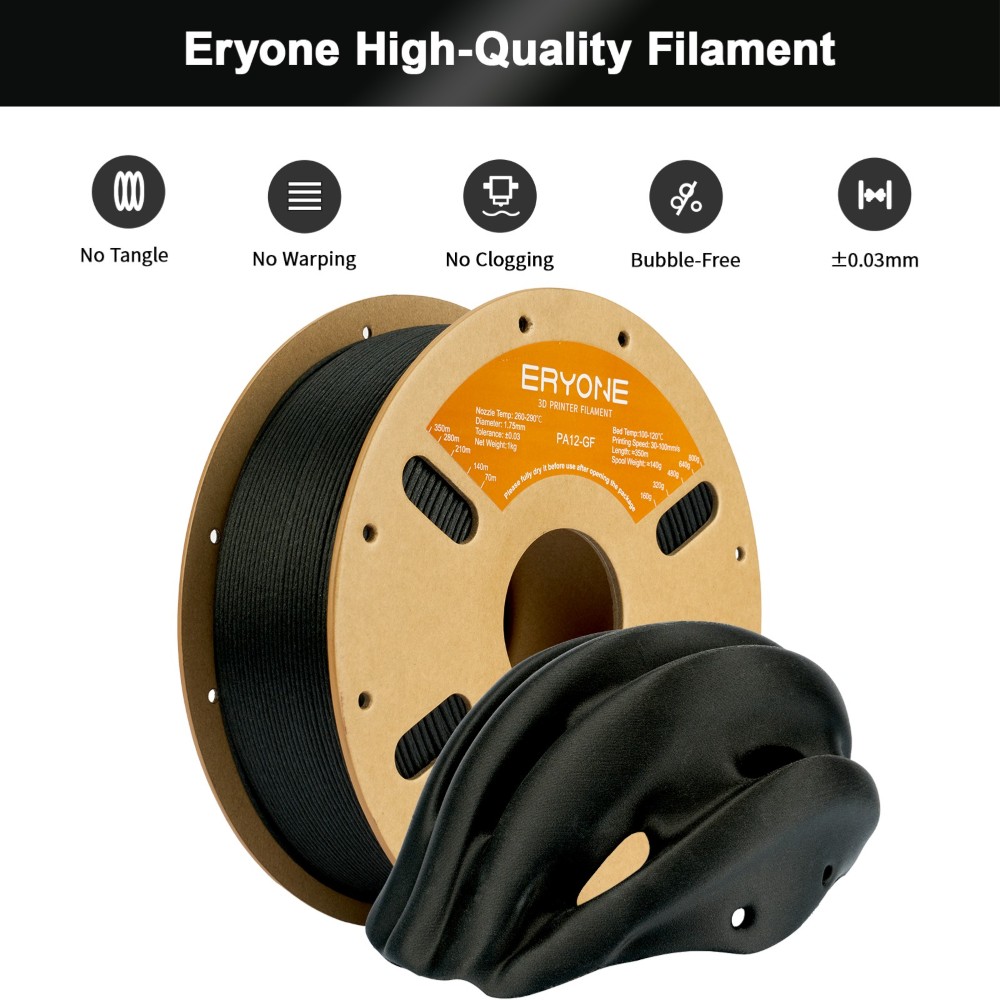 Nylon (PA12) Glass Fiber 1kg Black - ERYONE - Image 4