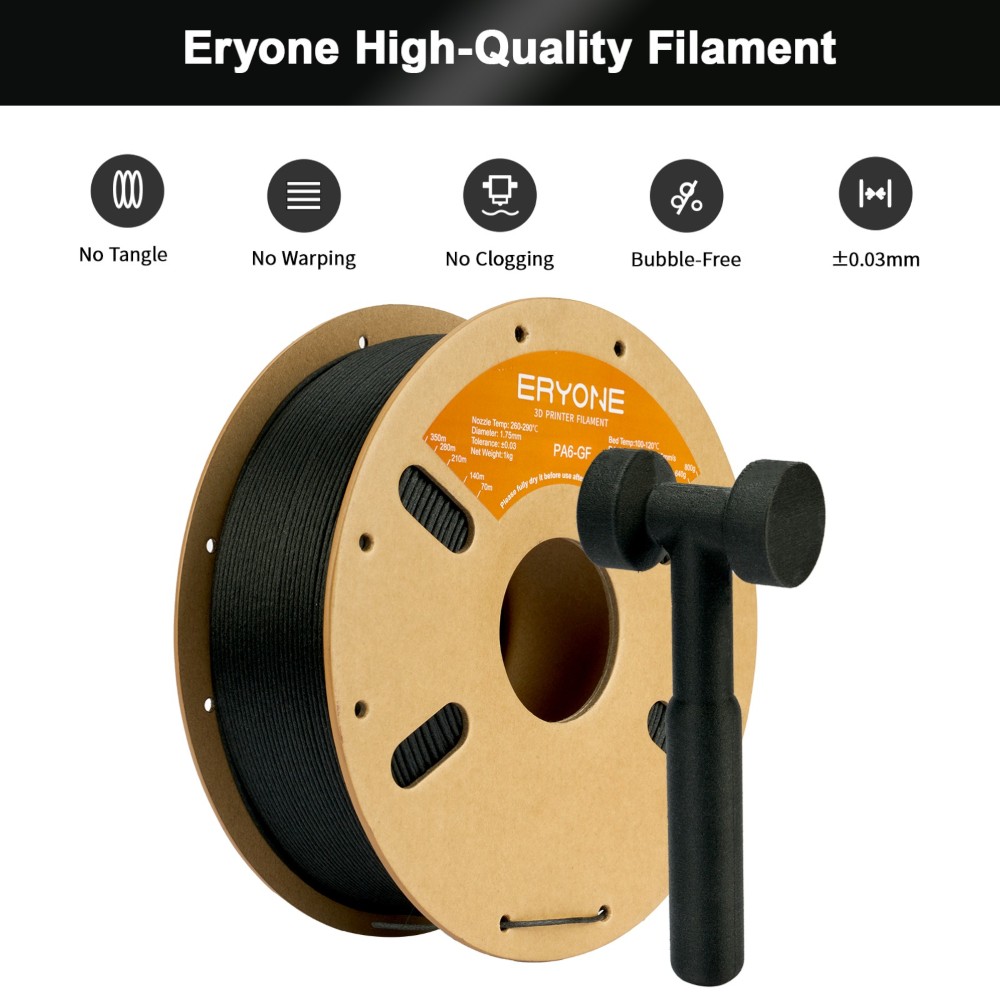 Nylon (PA6) Glass Fiber 1kg Black - ERYONE - Image 3
