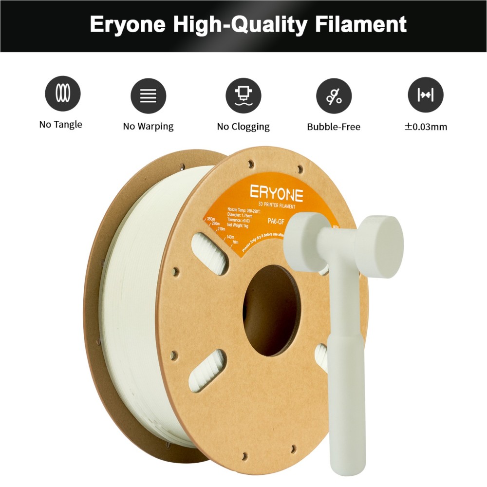 Nylon (PA6) Glass Fiber 1kg White - ERYONE - Image 3