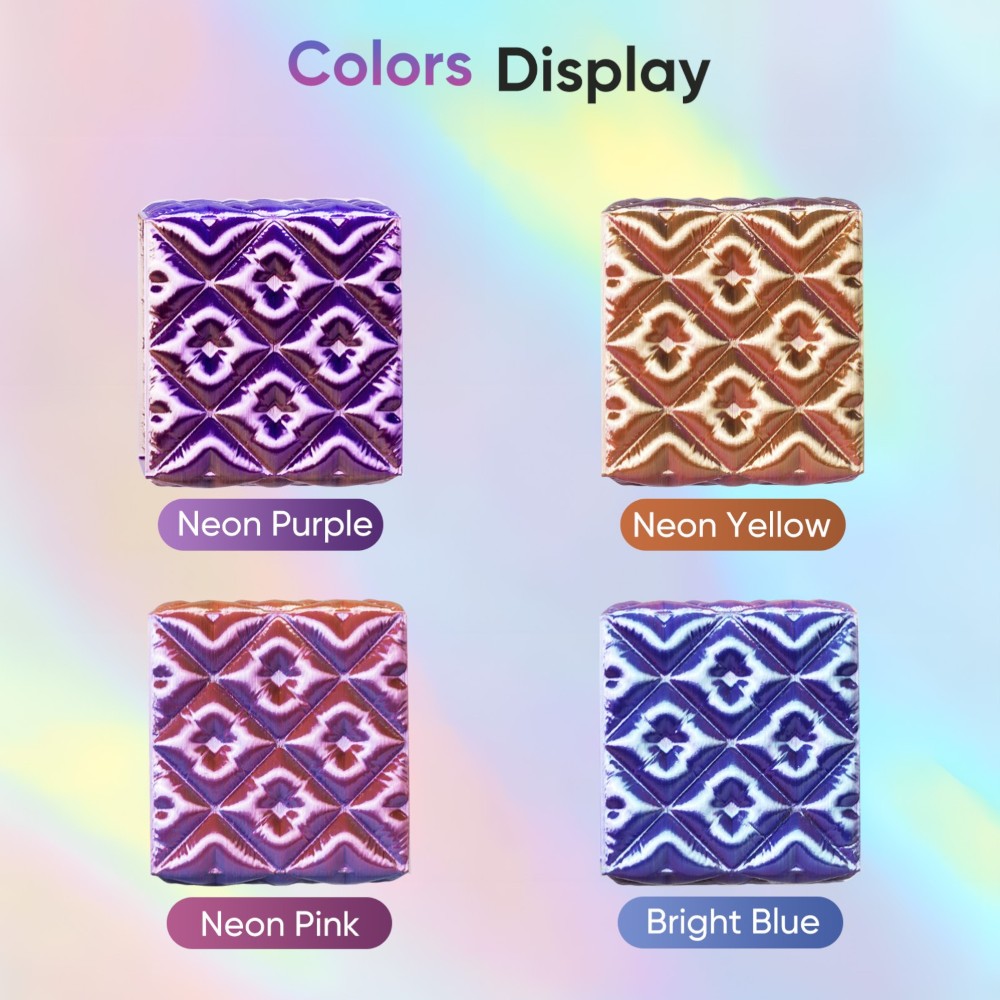 PLA Hyper Speed Silk Quadruple Color 1kg Electrical Night (Neon Purple, Bright Blue, Neon Pink and Neon Yellow) - ERYONE - Image 2