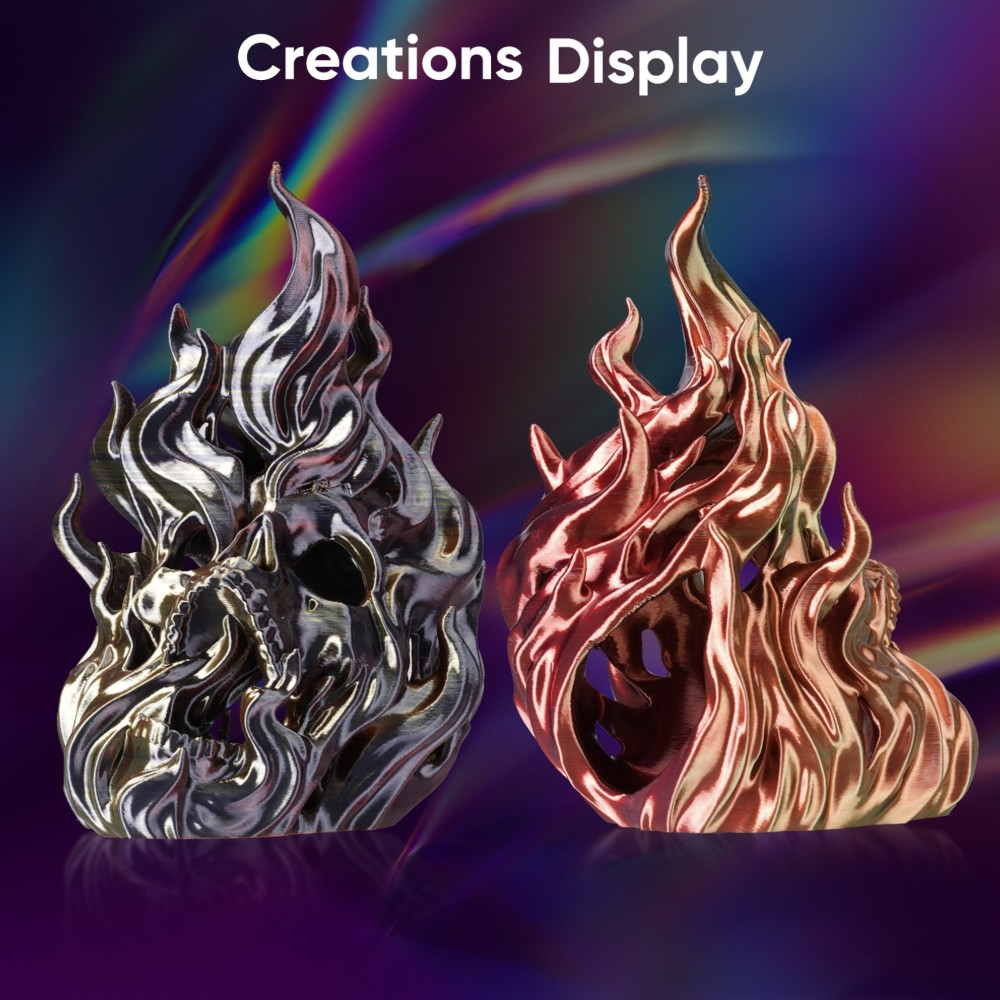 PLA Hyper Speed Silk Quadruple Color 1kg Metallic Frenzy (Black, Dark Red, Banana Orange and Gold)- ERYONE - Image 3