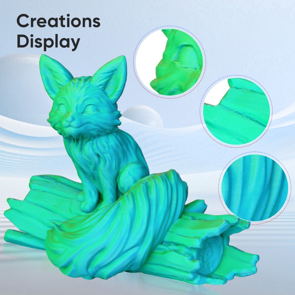 PLA Hyper Speed Matte Triple Color 1kg Vibrant Green, Lemon Yellow and Aqua Blue - ERYONE - Image 3