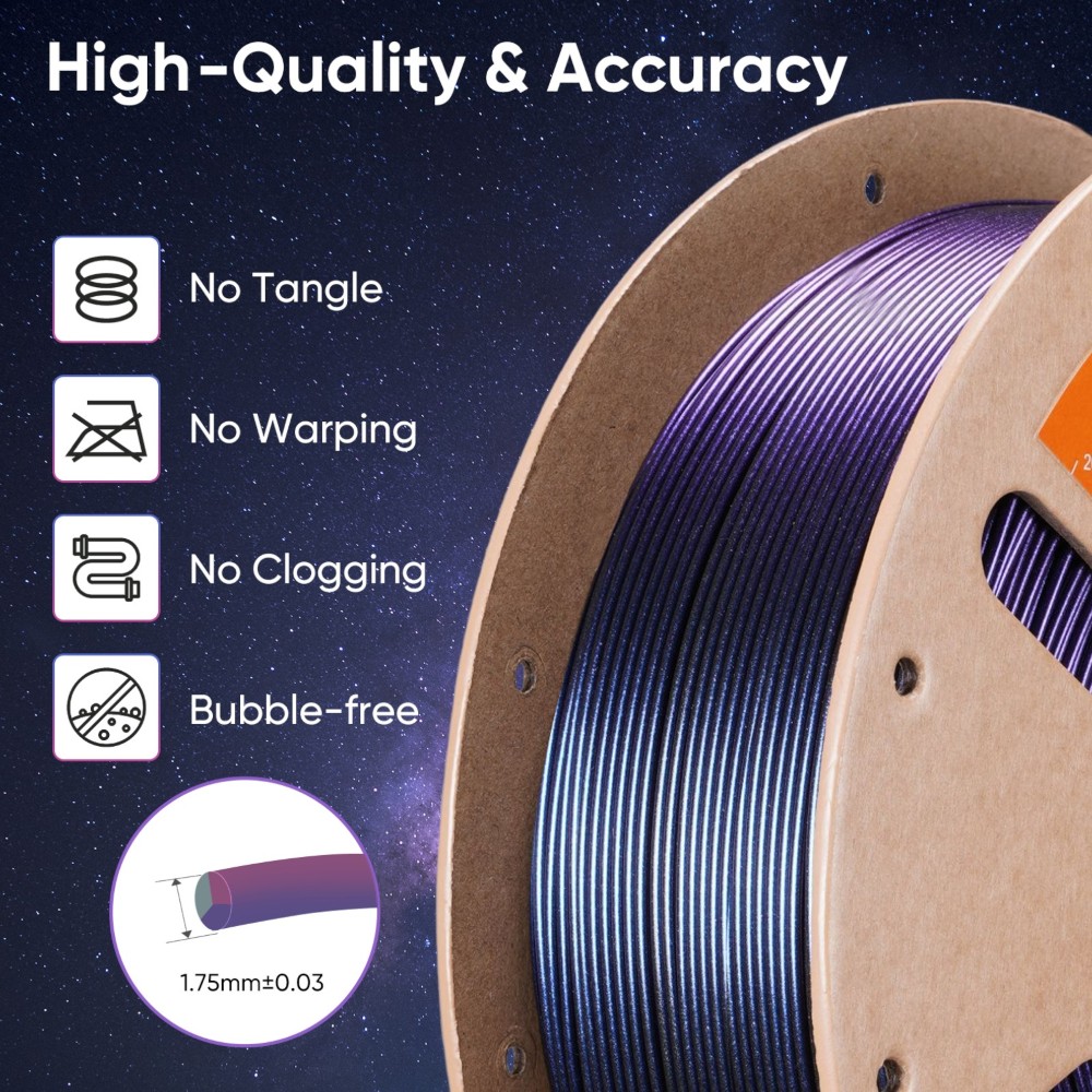 PLA Triple Color Burnt Titanium 1kg Green, Rose Red and Purple BLue - ERYONE - Image 5