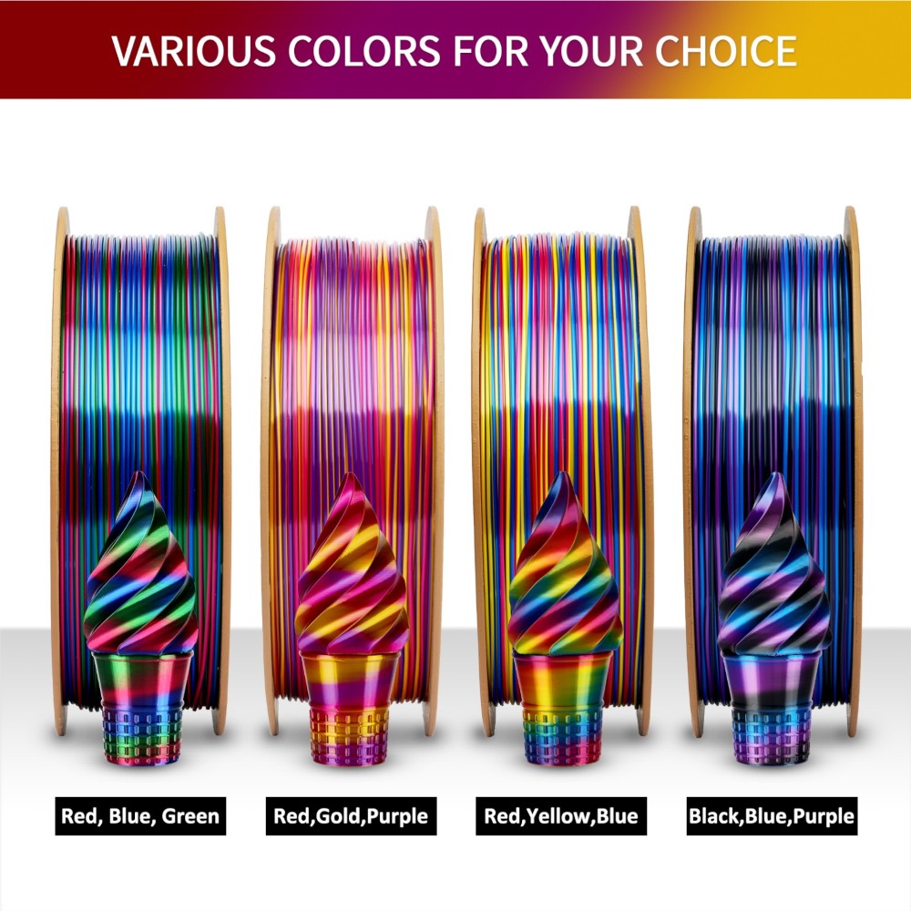 PLA Rapid Silk Rainbow 1kg Inferno (Red, Gold and Purple) - ERYONE - Image 5