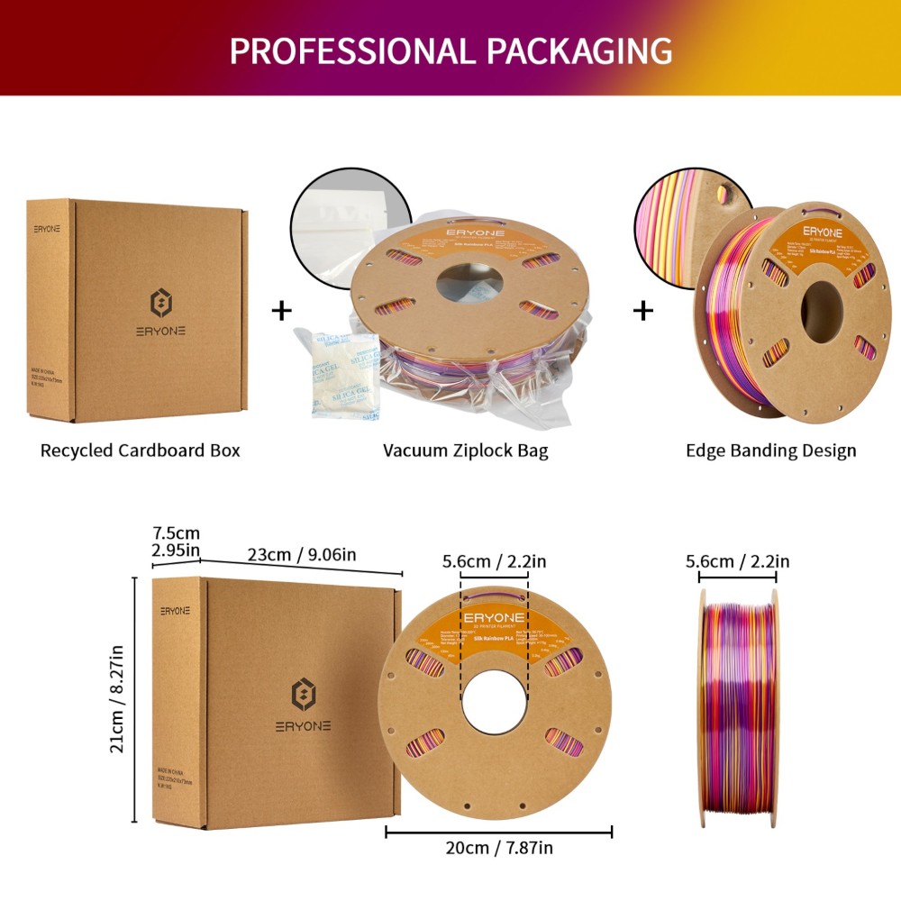 PLA Rapid Silk Rainbow 1kg Inferno (Red, Gold and Purple) - ERYONE - Image 6
