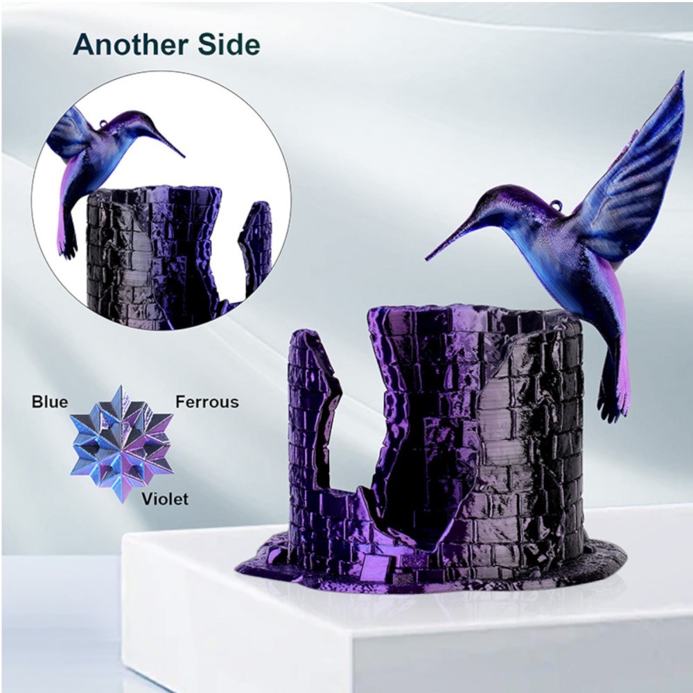 PLA High Speed Silk Tri-Color 1kg Black, Blue and Purple - ERYONE - Image 2