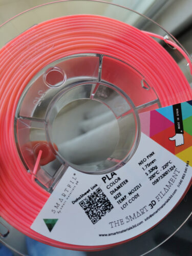 Clique para visualizar em tela cheia Smartfil PLA NEO PINK S 330g Rosa Neon - Smart Materials 3D photo review